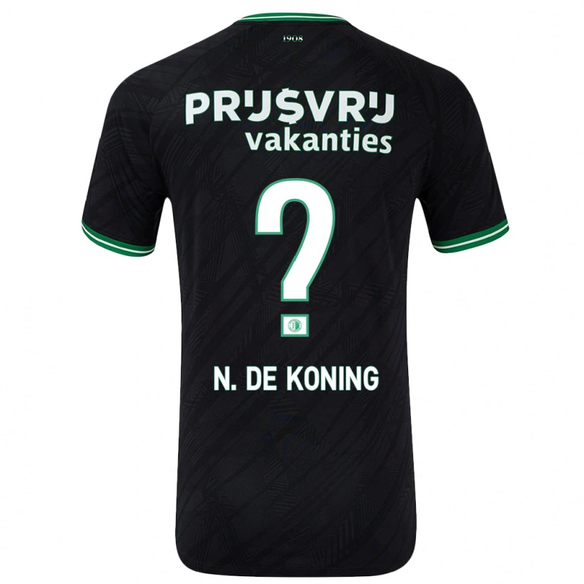 Danxen Męski Nick De Koning #0 Czarny Zielony Wyjazdowa Koszulka 2024/25 Koszulki Klubowe