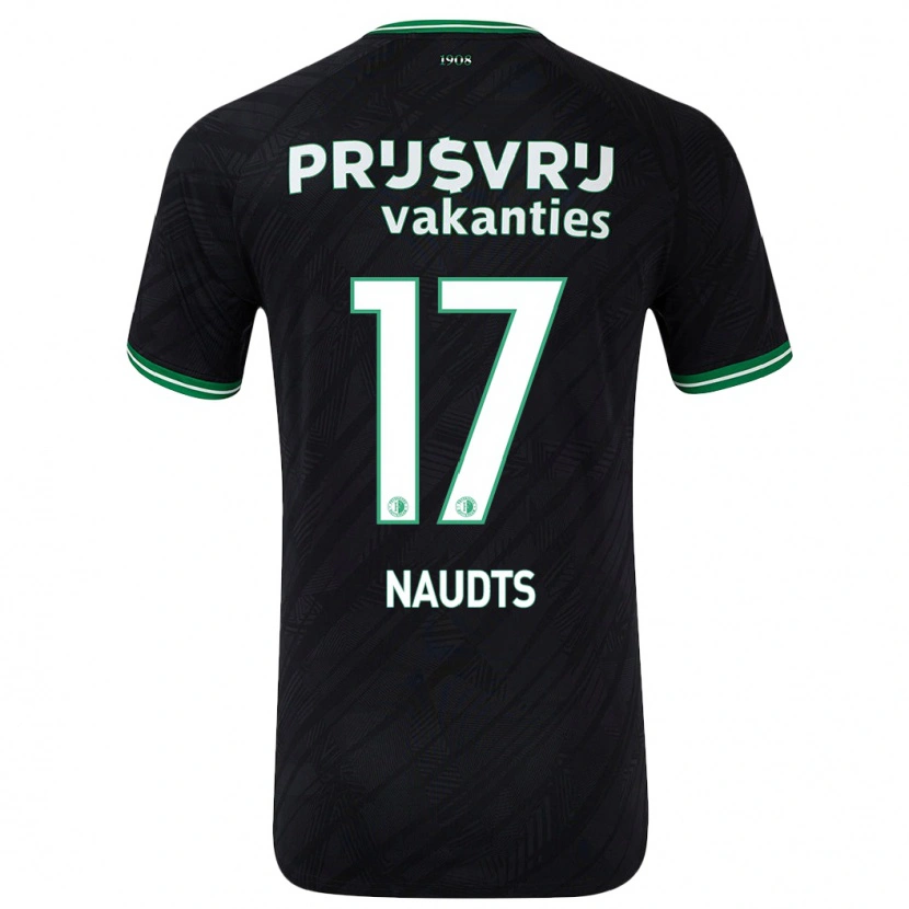 Danxen Męski Jamir Naudts #17 Czarny Zielony Wyjazdowa Koszulka 2024/25 Koszulki Klubowe