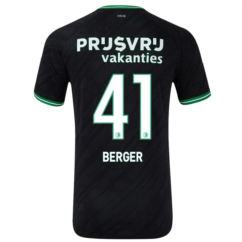 Danxen Męski Mannou Berger #41 Czarny Zielony Wyjazdowa Koszulka 2024/25 Koszulki Klubowe