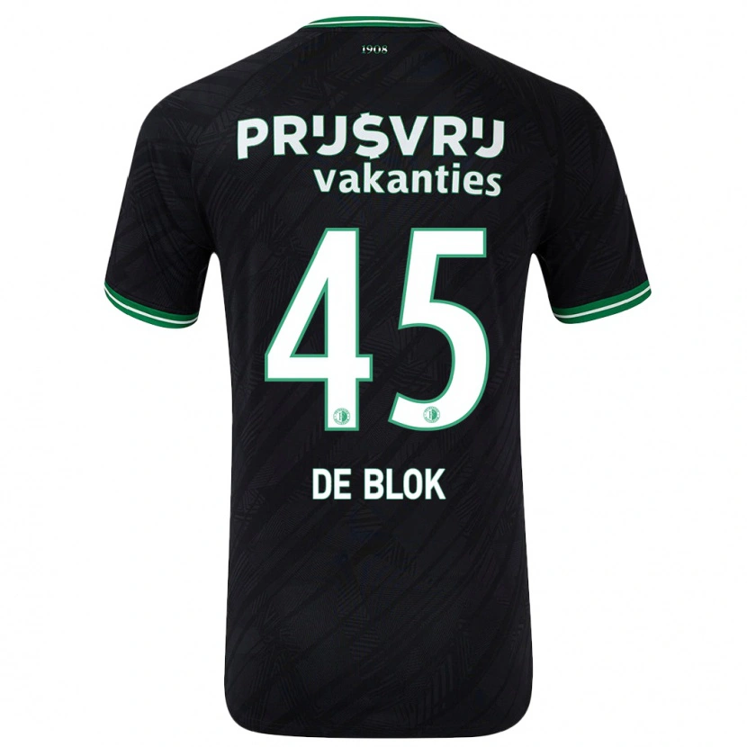 Danxen Męski Lars De Blok #45 Czarny Zielony Wyjazdowa Koszulka 2024/25 Koszulki Klubowe