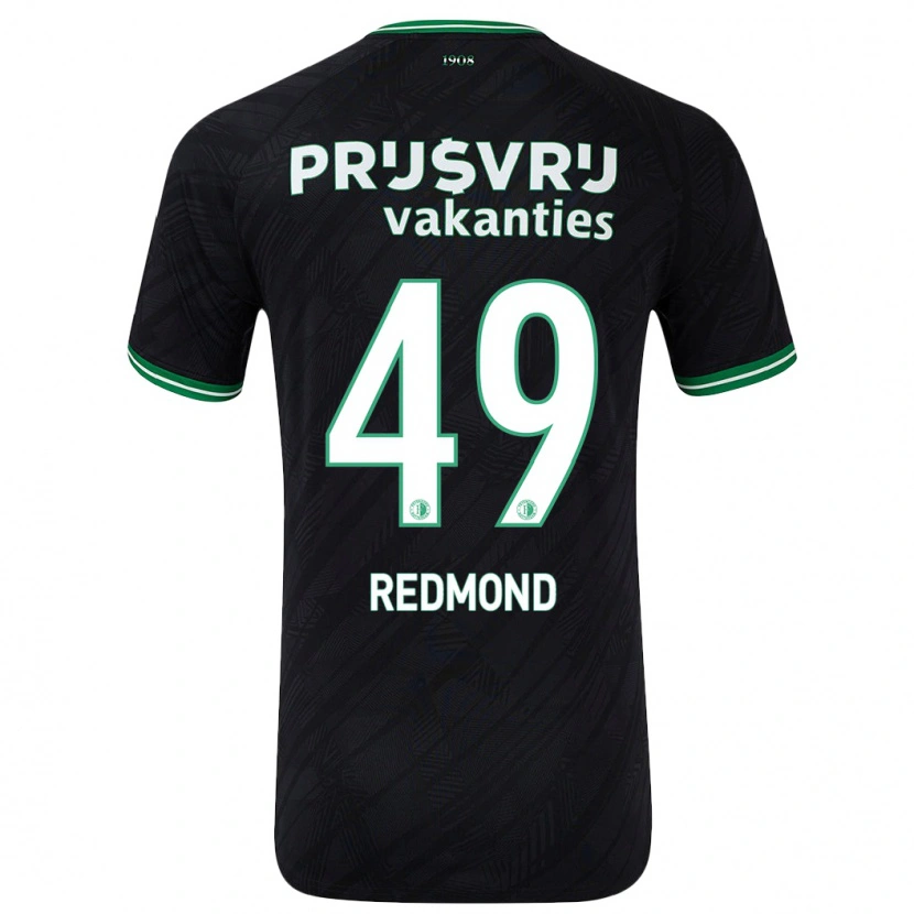 Danxen Męski Zepiqueno Redmond #49 Czarny Zielony Wyjazdowa Koszulka 2024/25 Koszulki Klubowe