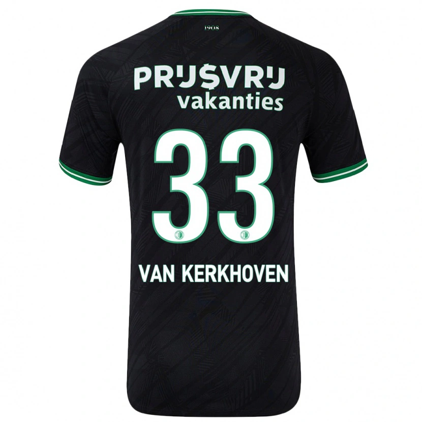 Danxen Męski Ella Van Kerkhoven #33 Czarny Zielony Wyjazdowa Koszulka 2024/25 Koszulki Klubowe