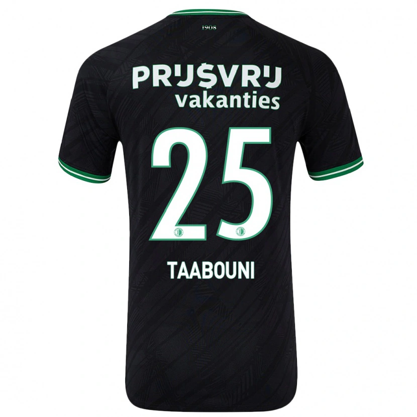 Danxen Męski Mohamed Taabouni #25 Czarny Zielony Wyjazdowa Koszulka 2024/25 Koszulki Klubowe