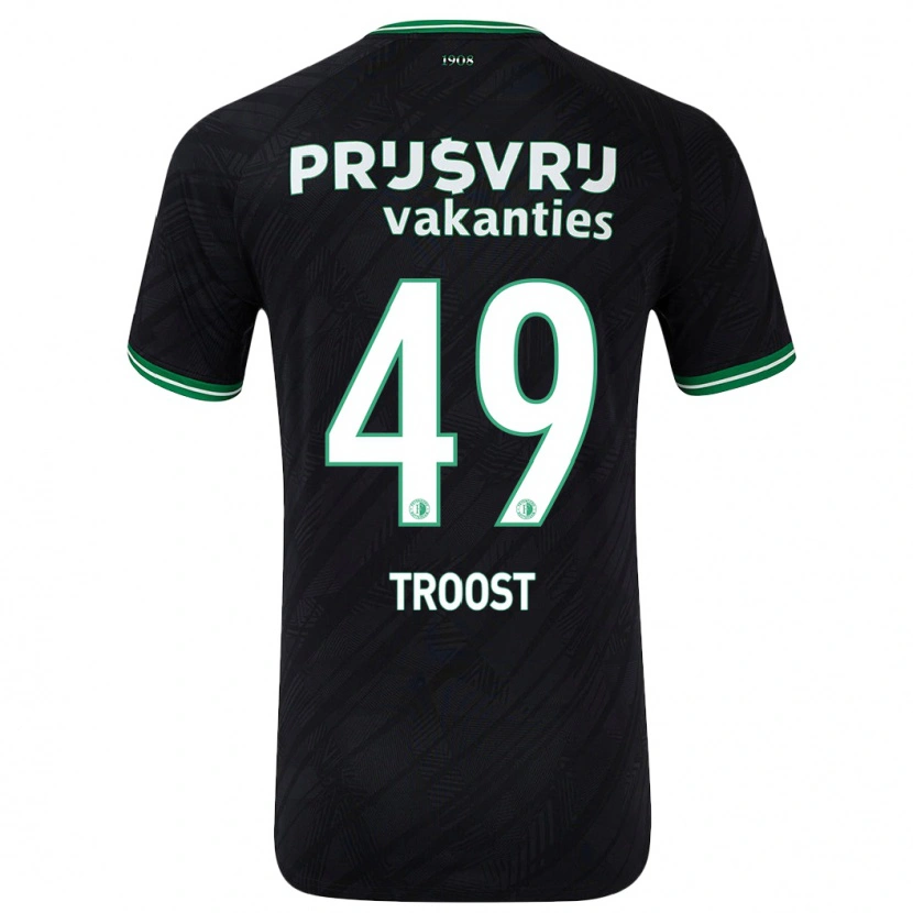 Danxen Męski Tein Troost #49 Czarny Zielony Wyjazdowa Koszulka 2024/25 Koszulki Klubowe