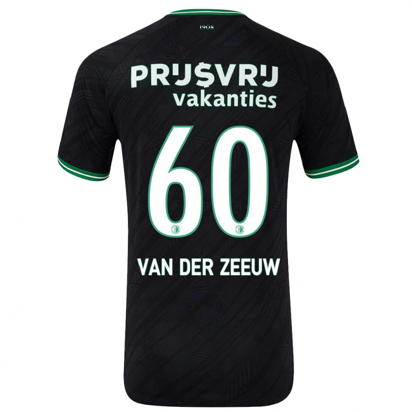 Danxen Męski Twan Van Der Zeeuw #60 Czarny Zielony Wyjazdowa Koszulka 2024/25 Koszulki Klubowe