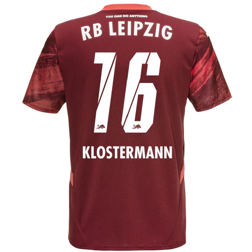 Danxen Męski Lukas Klostermann #16 Burgundowy Wyjazdowa Koszulka 2024/25 Koszulki Klubowe