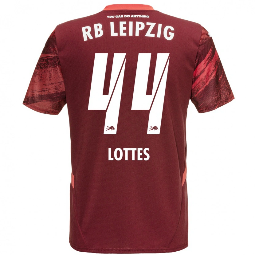 Danxen Męski Benjamin Lottes #44 Burgundowy Wyjazdowa Koszulka 2024/25 Koszulki Klubowe