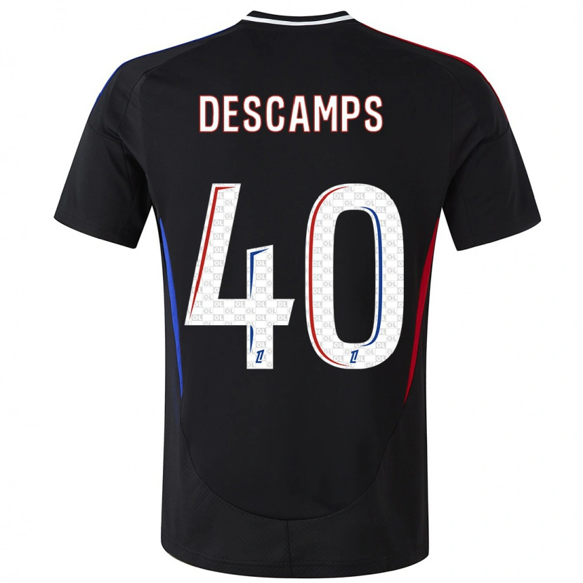 Danxen Męski Rémy Descamps #40 Czarny Wyjazdowa Koszulka 2024/25 Koszulki Klubowe