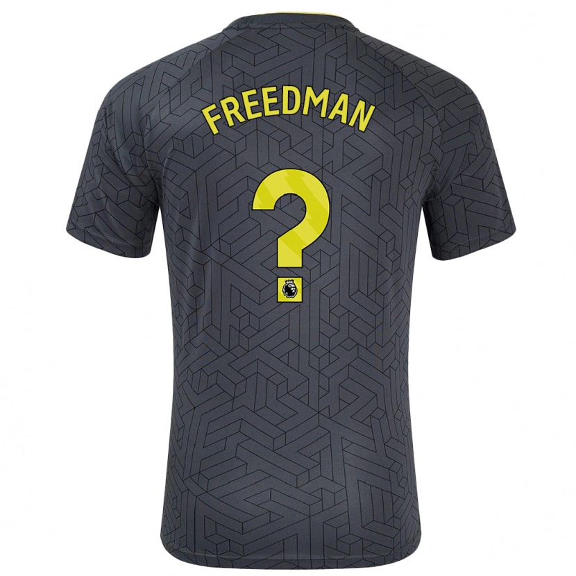 Danxen Męski Freddie Freedman #0 Czarny Żółty Wyjazdowa Koszulka 2024/25 Koszulki Klubowe