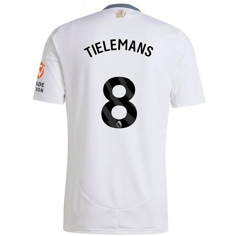 Danxen Męski Youri Tielemans #8 Biały Wyjazdowa Koszulka 2024/25 Koszulki Klubowe