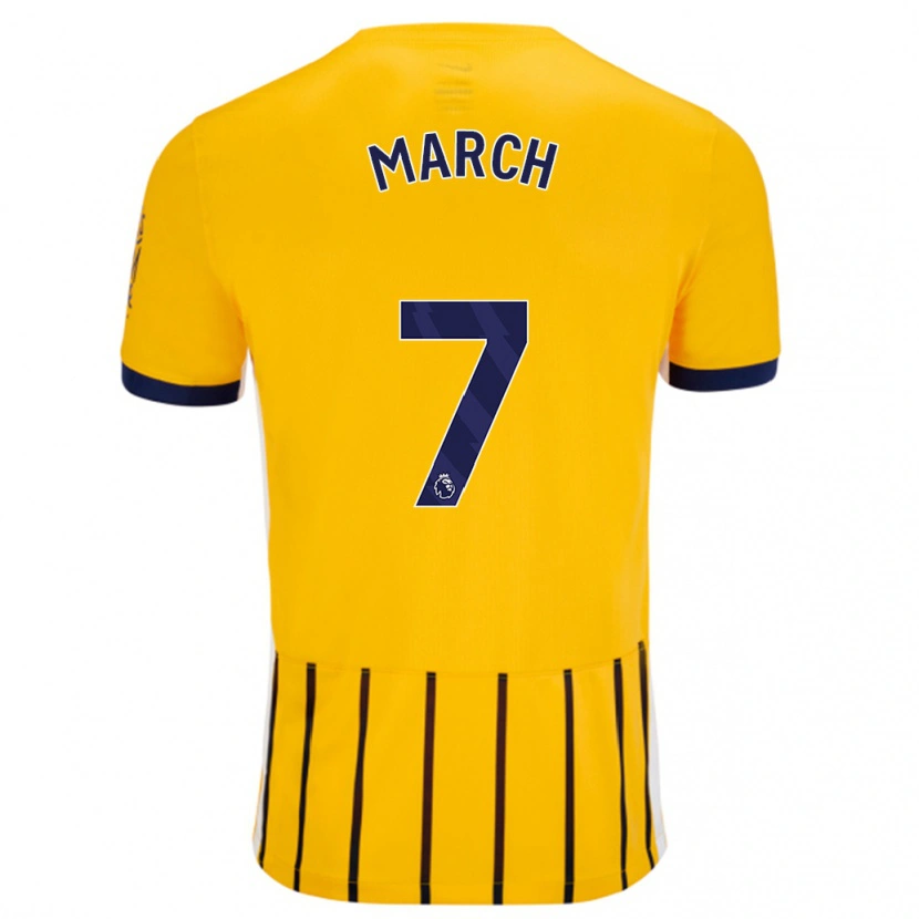 Danxen Męski Solly March #7 Złoty Niebieski Prążki Wyjazdowa Koszulka 2024/25 Koszulki Klubowe