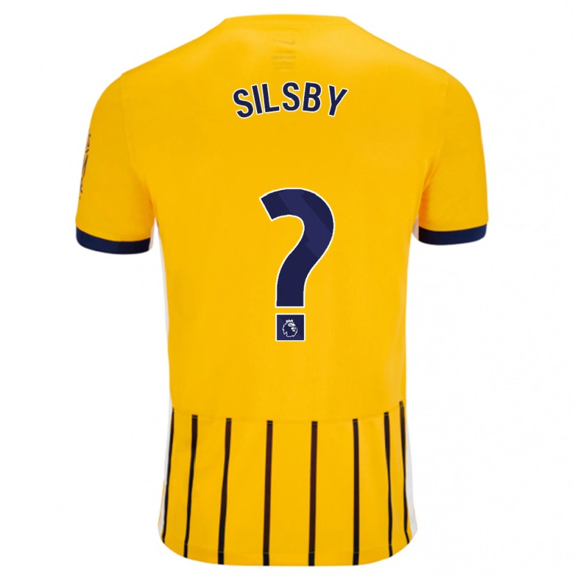 Danxen Męski Tyler Silsby #0 Złoty Niebieski Prążki Wyjazdowa Koszulka 2024/25 Koszulki Klubowe
