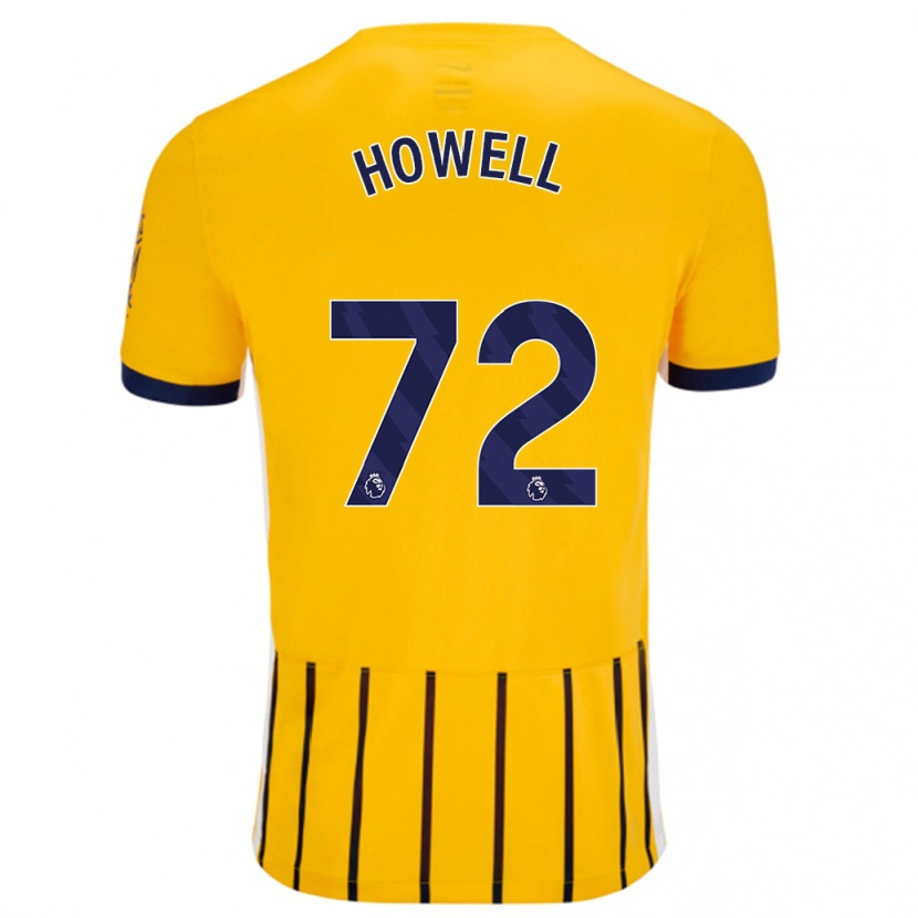 Danxen Męski Harry Howell #72 Złoty Niebieski Prążki Wyjazdowa Koszulka 2024/25 Koszulki Klubowe