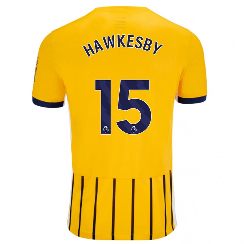 Danxen Męski Mackenzie Hawkesby #15 Złoty Niebieski Prążki Wyjazdowa Koszulka 2024/25 Koszulki Klubowe