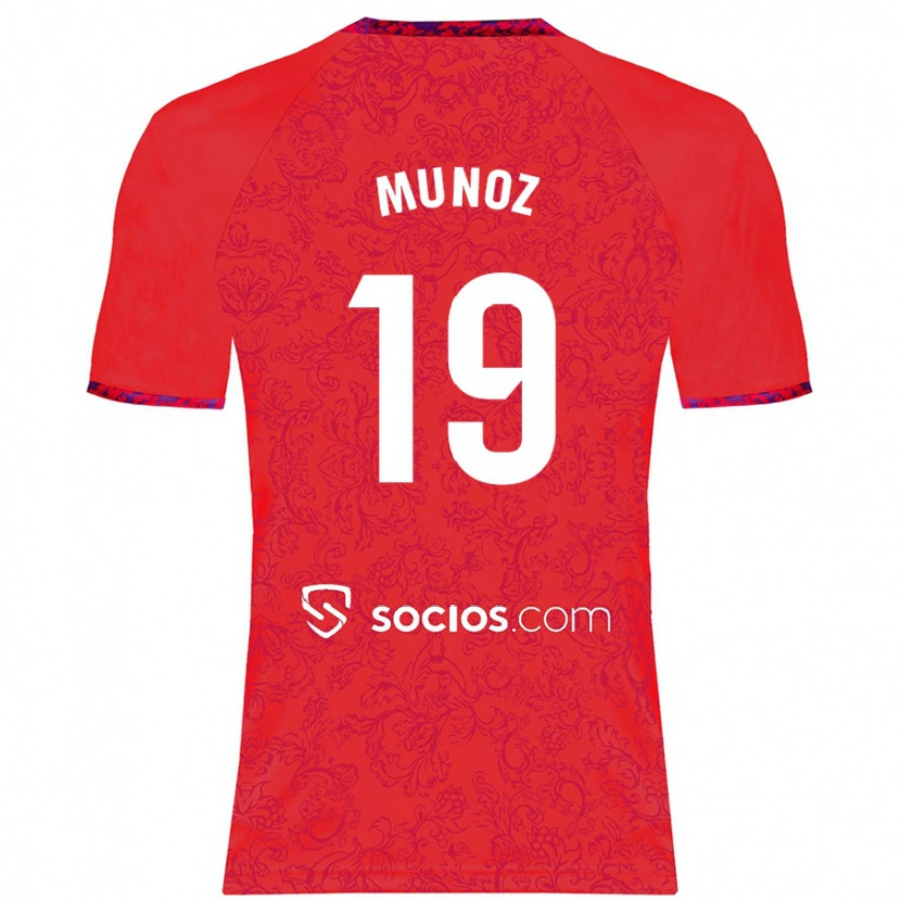 Danxen Męski Iker Muñoz #19 Czerwony Wyjazdowa Koszulka 2024/25 Koszulki Klubowe