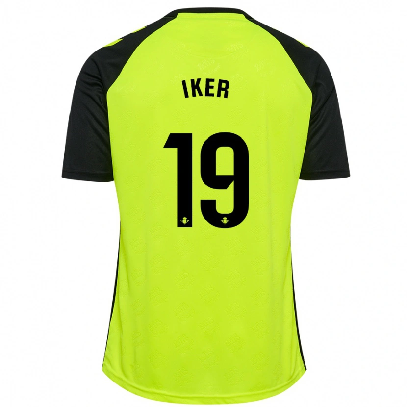 Danxen Męski Iker Losada #19 Fluorescencyjny Żółty Czarny Wyjazdowa Koszulka 2024/25 Koszulki Klubowe