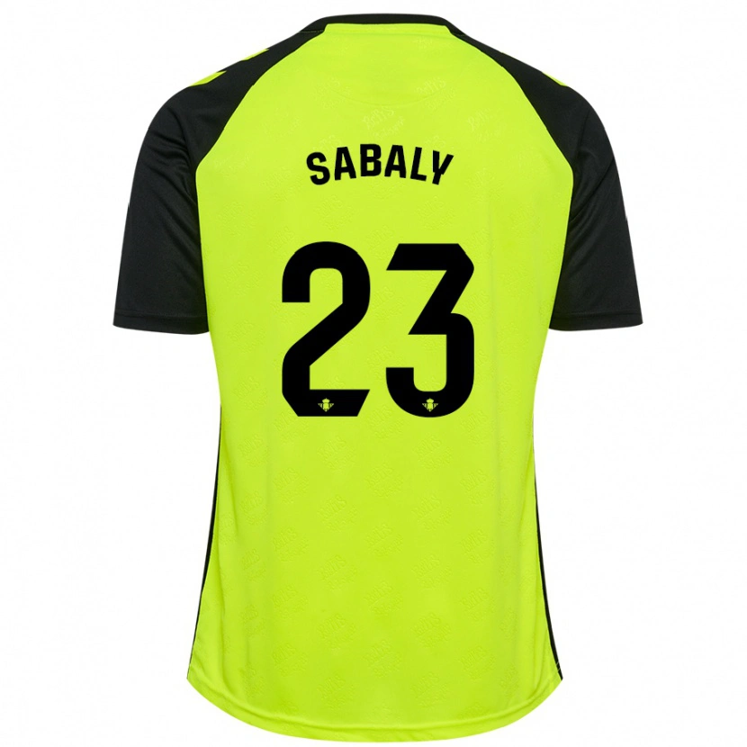 Danxen Męski Youssouf Sabaly #23 Fluorescencyjny Żółty Czarny Wyjazdowa Koszulka 2024/25 Koszulki Klubowe