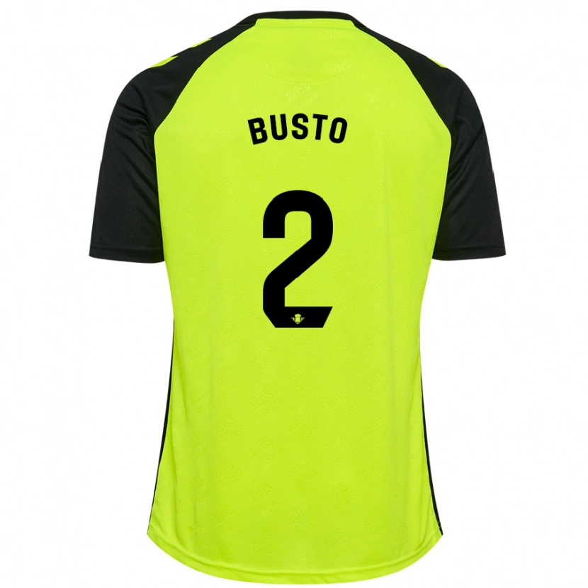 Danxen Męski Pablo Busto #2 Fluorescencyjny Żółty Czarny Wyjazdowa Koszulka 2024/25 Koszulki Klubowe
