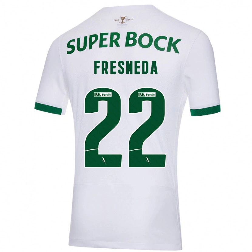 Danxen Męski Iván Fresneda #22 Biały Zielony Wyjazdowa Koszulka 2024/25 Koszulki Klubowe