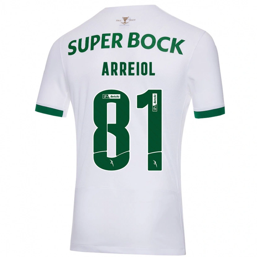 Danxen Męski Henrique Arreiol #81 Biały Zielony Wyjazdowa Koszulka 2024/25 Koszulki Klubowe