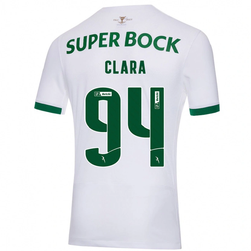 Danxen Męski Diogo Clara #94 Biały Zielony Wyjazdowa Koszulka 2024/25 Koszulki Klubowe
