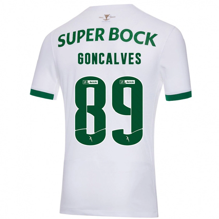 Danxen Męski André Gonçalves #89 Biały Zielony Wyjazdowa Koszulka 2024/25 Koszulki Klubowe
