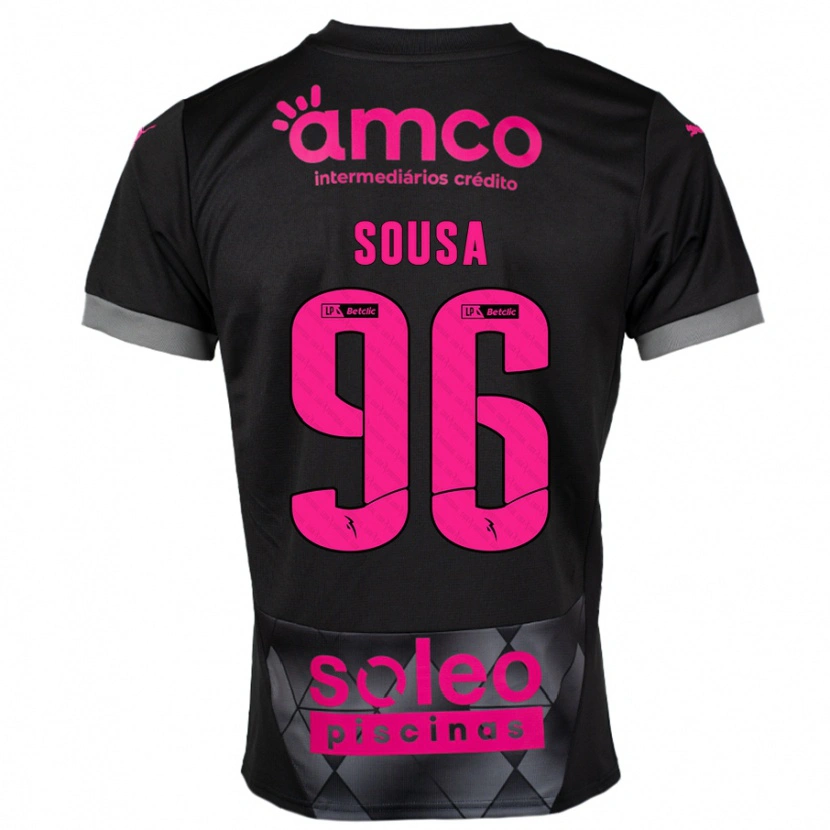 Danxen Męski Afonso Sousa #96 Czarny Różowy Wyjazdowa Koszulka 2024/25 Koszulki Klubowe