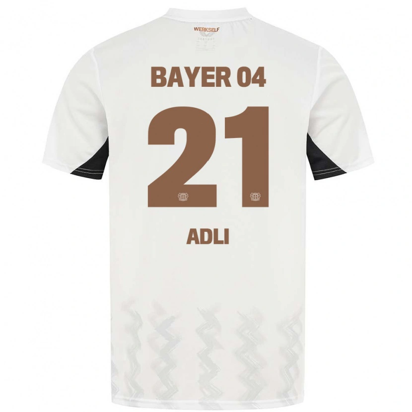 Danxen Męski Amine Adli #21 Biały Czarny Wyjazdowa Koszulka 2024/25 Koszulki Klubowe