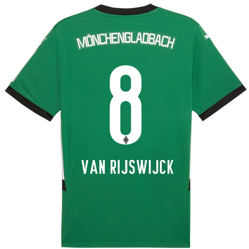 Danxen Męski Britt Van Rijswijck #8 Zielony Biały Wyjazdowa Koszulka 2024/25 Koszulki Klubowe