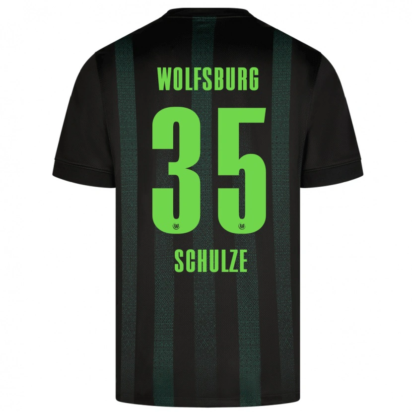 Danxen Męski Philipp Schulze #35 Ciemnozielony Wyjazdowa Koszulka 2024/25 Koszulki Klubowe