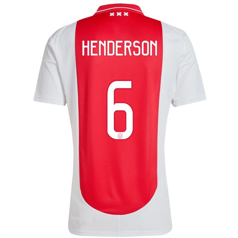 Danxen Kobiety Jordan Henderson #6 Czerwony Biały Domowa Koszulka 2024/25 Koszulki Klubowe