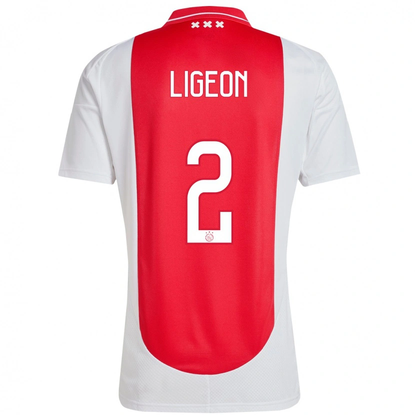 Danxen Kobiety Ruben Ligeon #2 Czerwony Biały Domowa Koszulka 2024/25 Koszulki Klubowe