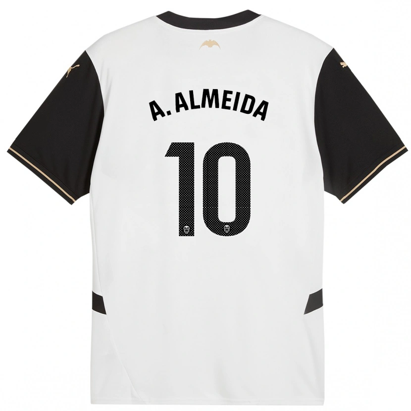 Danxen Kobiety André Almeida #10 Biały Czarny Domowa Koszulka 2024/25 Koszulki Klubowe