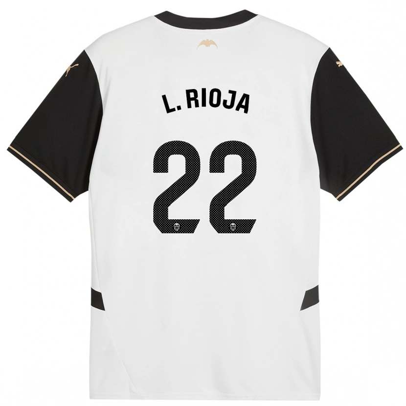 Danxen Kobiety Luis Rioja #22 Biały Czarny Domowa Koszulka 2024/25 Koszulki Klubowe