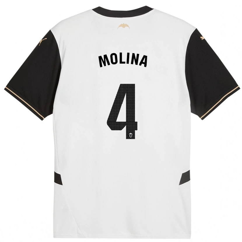 Danxen Kobiety María Molina #4 Biały Czarny Domowa Koszulka 2024/25 Koszulki Klubowe