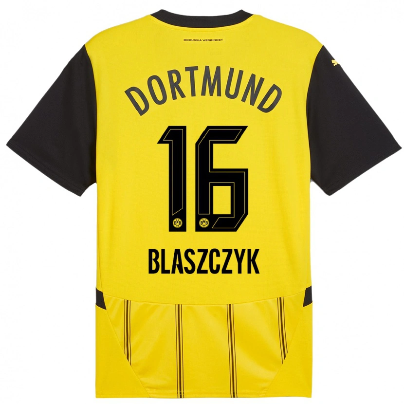 Danxen Kobiety Oliwer Blaszczyk #16 Żółty Czarny Domowa Koszulka 2024/25 Koszulki Klubowe