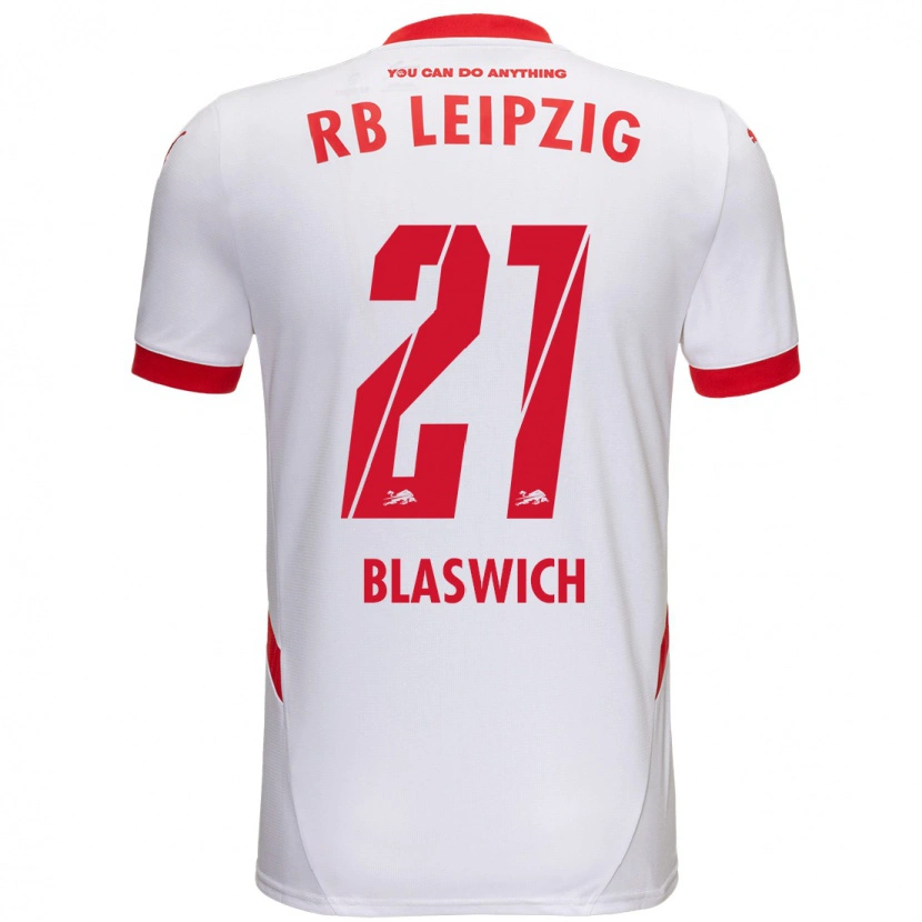 Danxen Kobiety Janis Blaswich #21 Biały Czerwony Domowa Koszulka 2024/25 Koszulki Klubowe