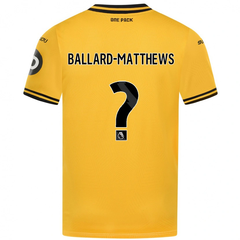 Danxen Kobiety Emilio Ballard-Matthews #0 Żółty Domowa Koszulka 2024/25 Koszulki Klubowe