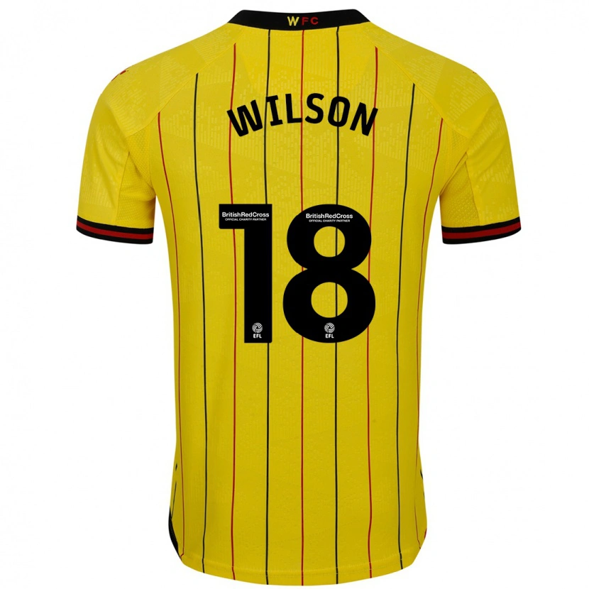 Danxen Kobiety Poppy Wilson #18 Żółty Czarny Domowa Koszulka 2024/25 Koszulki Klubowe