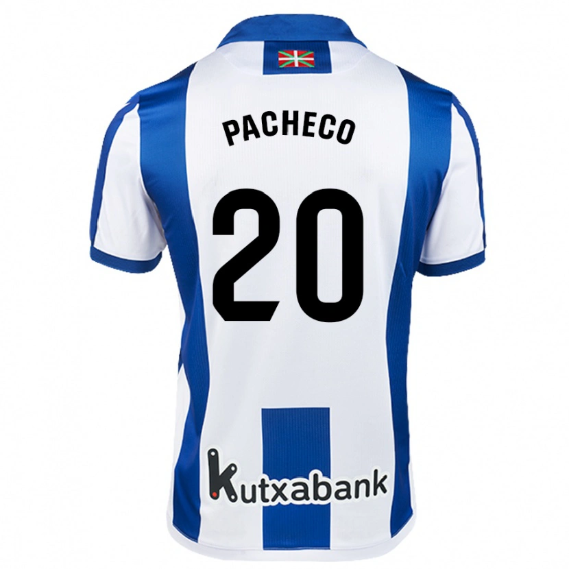Danxen Kobiety Jon Pacheco #20 Biały Niebieski Domowa Koszulka 2024/25 Koszulki Klubowe