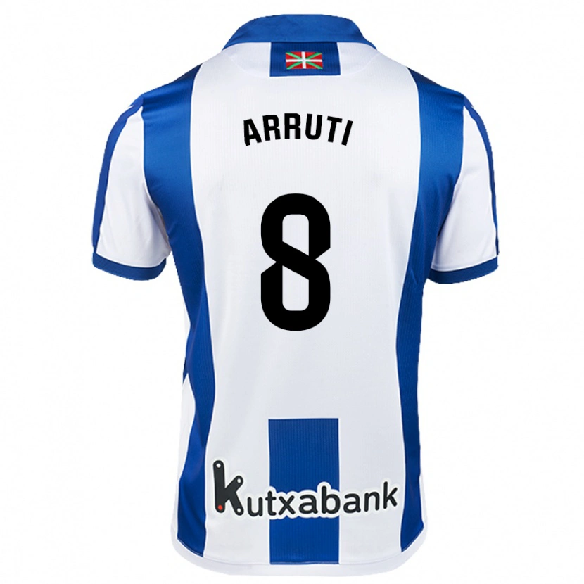 Danxen Kobiety Martín Arruti #8 Biały Niebieski Domowa Koszulka 2024/25 Koszulki Klubowe