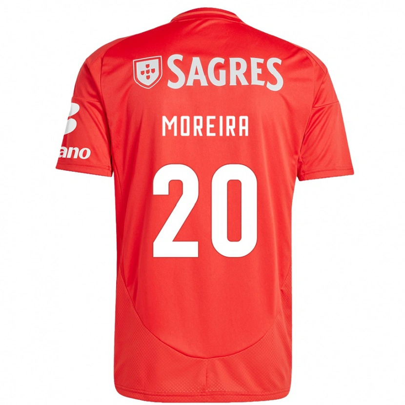 Danxen Kobiety André Moreira #20 Czerwony Biały Domowa Koszulka 2024/25 Koszulki Klubowe