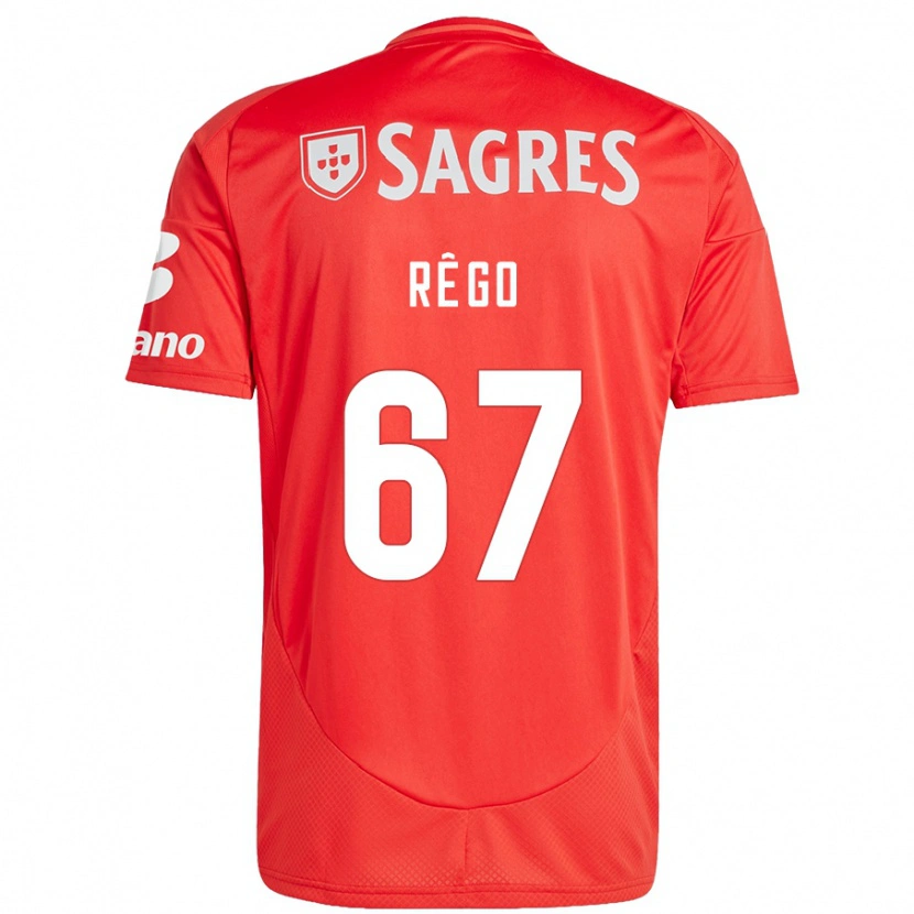 Danxen Kobiety Rodrigo Rêgo #67 Czerwony Biały Domowa Koszulka 2024/25 Koszulki Klubowe