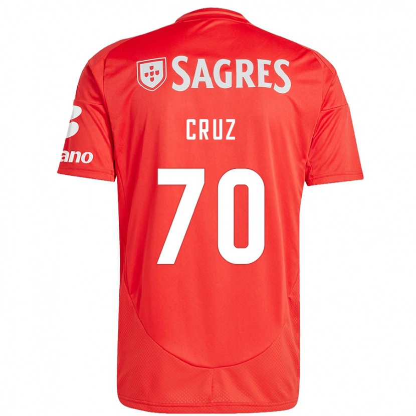 Danxen Kobiety Filipe Cruz #70 Czerwony Biały Domowa Koszulka 2024/25 Koszulki Klubowe