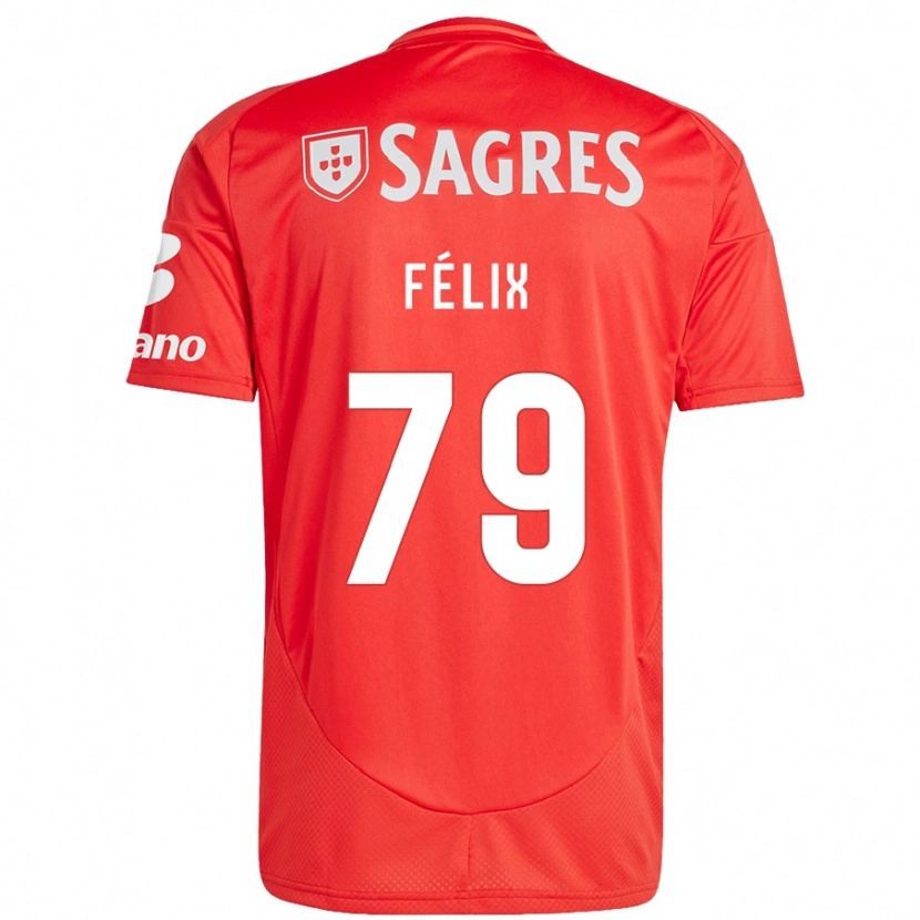 Danxen Kobiety Hugo Félix #79 Czerwony Biały Domowa Koszulka 2024/25 Koszulki Klubowe