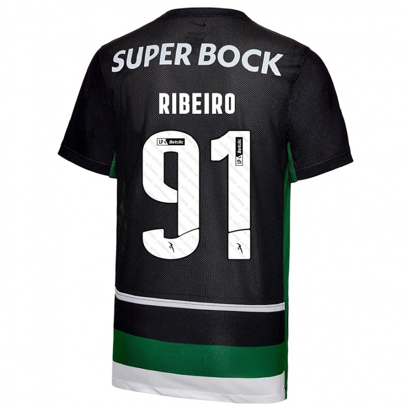 Danxen Kobiety Rodrigo Ribeiro #91 Czarny Biały Zielony Domowa Koszulka 2024/25 Koszulki Klubowe