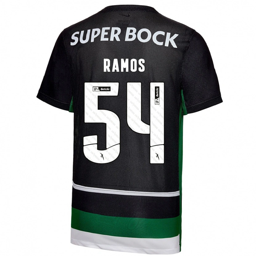Danxen Kobiety Bruno Ramos #54 Czarny Biały Zielony Domowa Koszulka 2024/25 Koszulki Klubowe