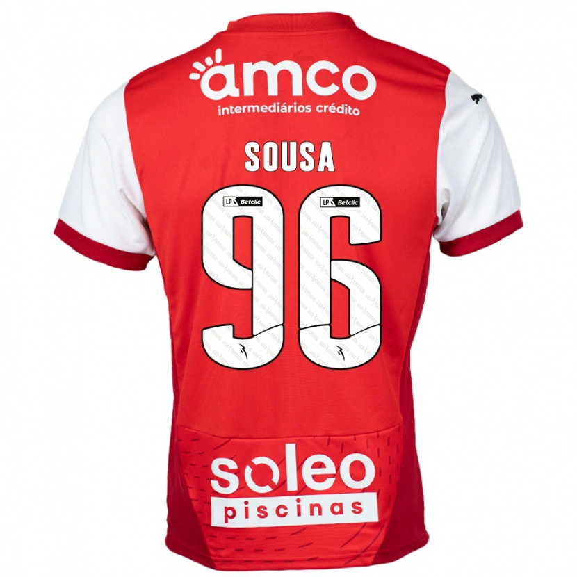 Danxen Kobiety Afonso Sousa #96 Czerwony Biały Domowa Koszulka 2024/25 Koszulki Klubowe