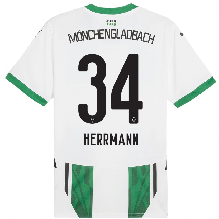 Danxen Kobiety Charles Herrmann #34 Biały Zielony Domowa Koszulka 2024/25 Koszulki Klubowe