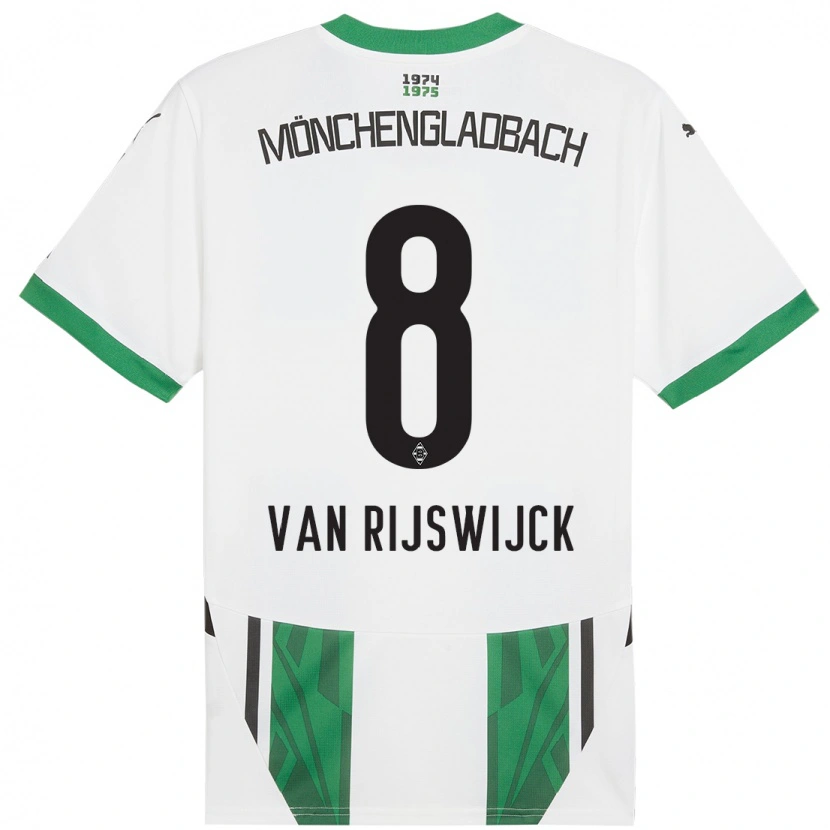 Danxen Kobiety Britt Van Rijswijck #8 Biały Zielony Domowa Koszulka 2024/25 Koszulki Klubowe